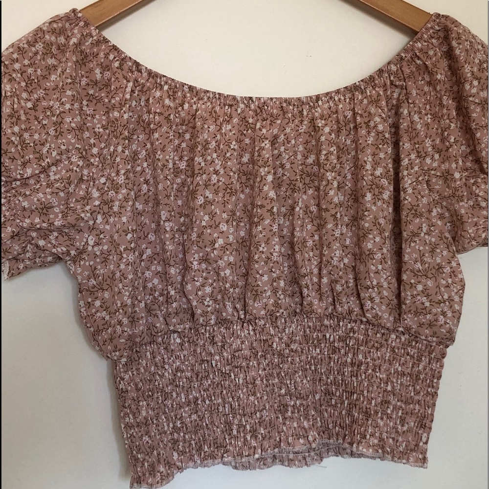 Ditsy Floral Shirred Waist Blouse - Picture 2 of 3